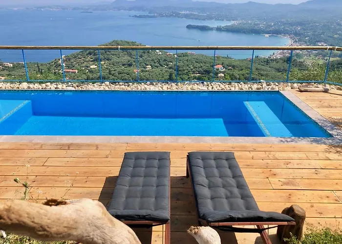 House Sienna Of Intaba Views Corfiot Riviera Corfu Island Greece Contemporary Designed Shared Pool With Spectacular Sea Views Close To Ipsos Pyrgi (Corfu)